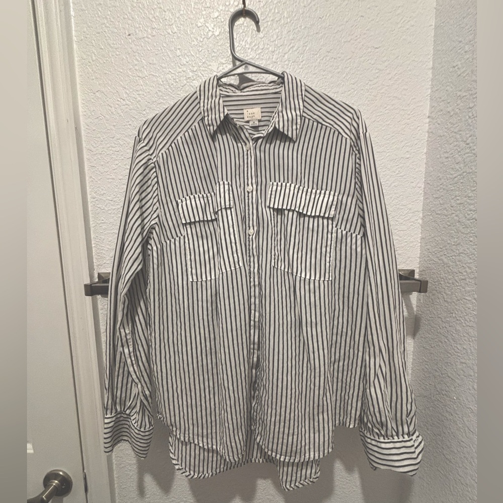 Striped button up blouse